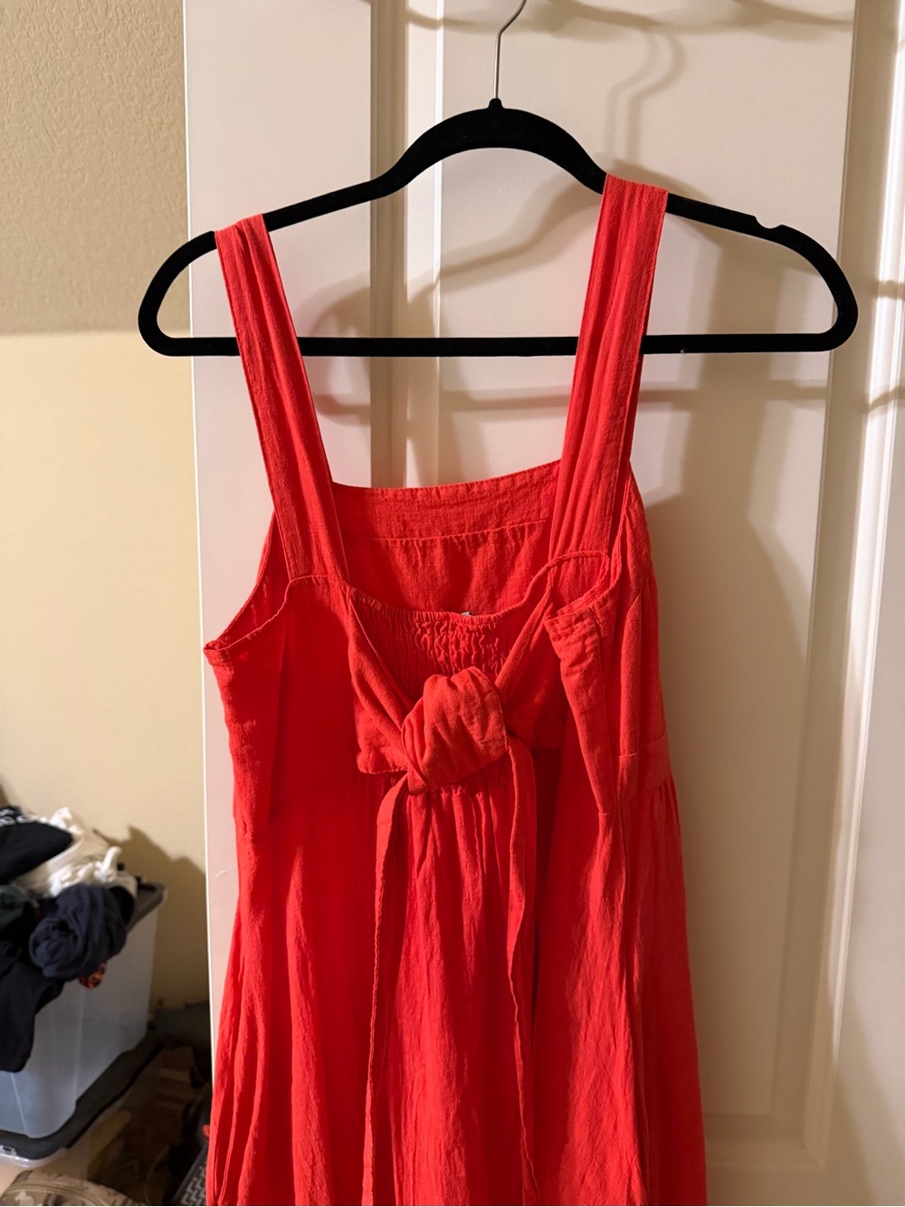 Sunset Red Square-Neck Maxi Dress with Wide Straps - Picture 4 of 6